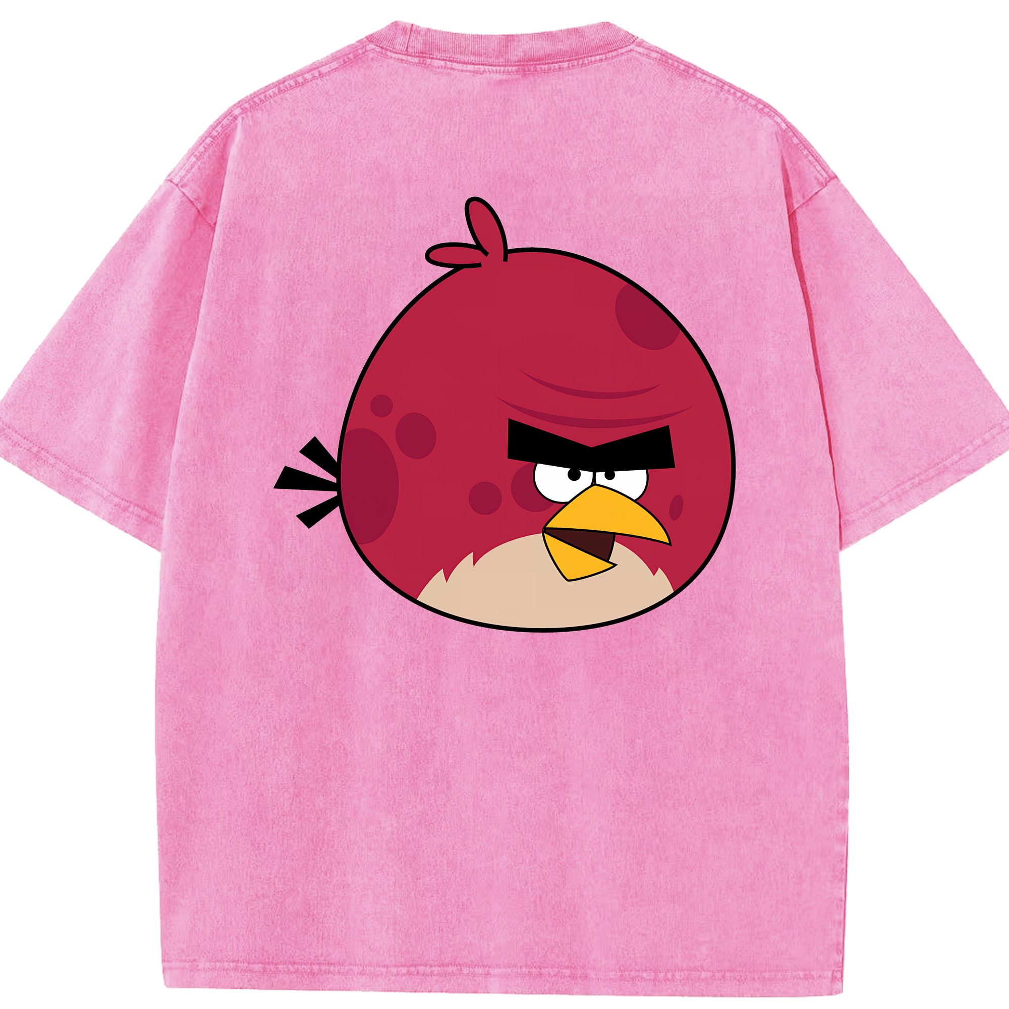 （画像用） Angry Birds アングリーバード 綿100% ヴィンテージ風 半袖Tシャツ（背面プリント）
